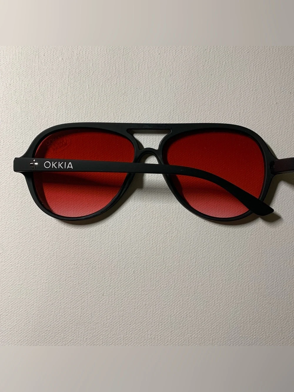 NEW IN BOX Black & red Okkia sunglasses  Red lenses